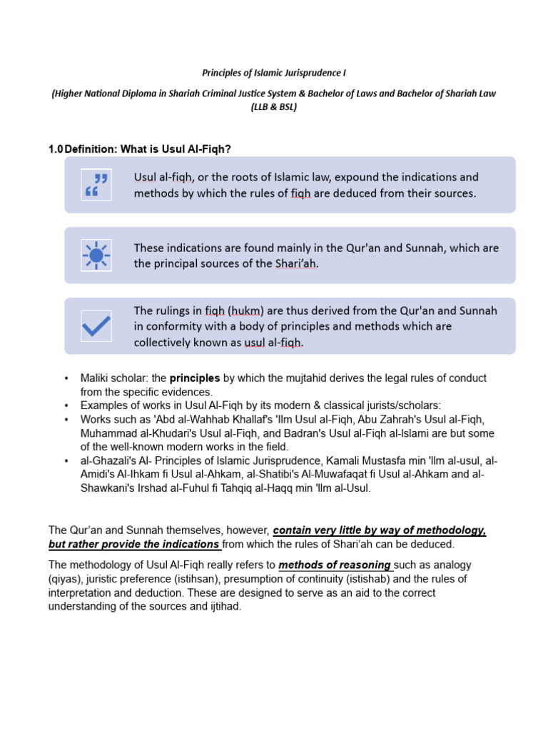 Principles of Usul Al-Fiqh Explained | PDF | Sharia | Islamic Jurisprudence