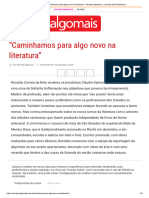 "Caminhamos para Algo Novo Na Literatura" - Revista Algomais - A Revista de Pernambuco