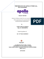 Financial Performance of Apollo Tyres LTD., Kalamassery: Subin John Mathews Reg. No. 190031000708