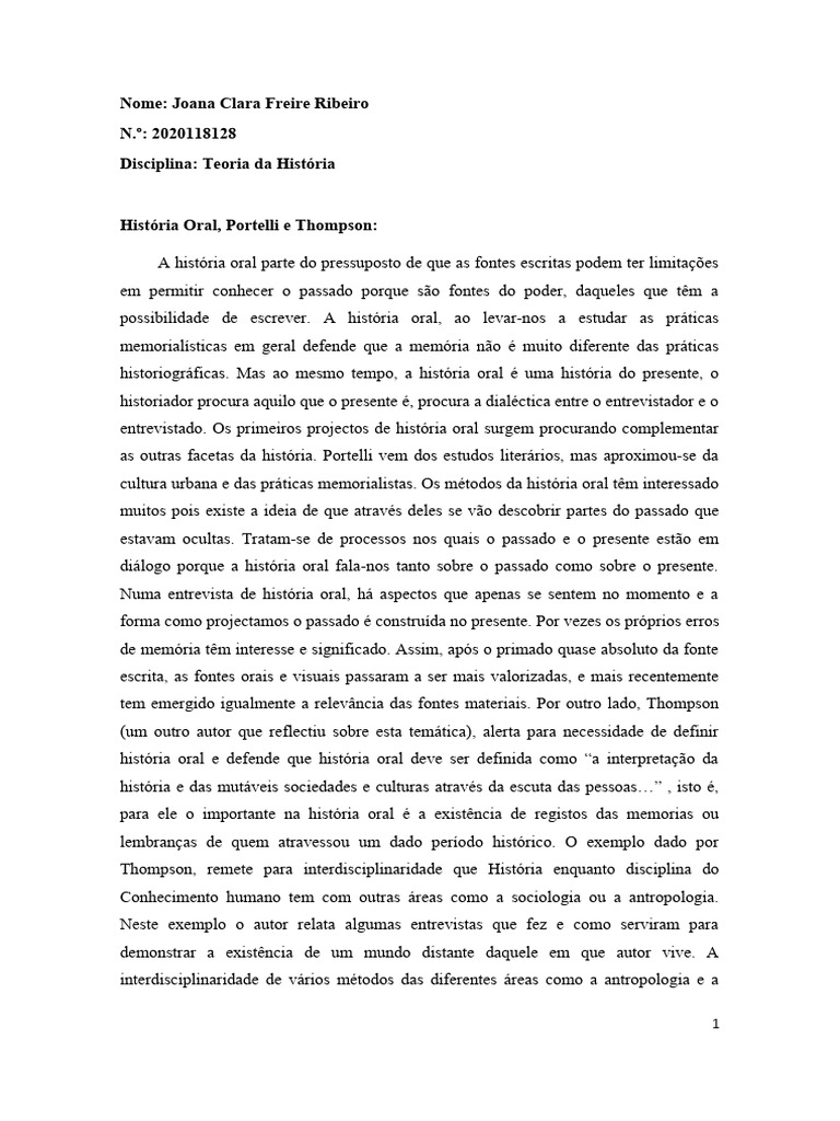 Teste de teoria da hist ria joana clara freire ribeiro n 2020118128