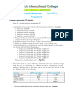 Financial Management Consiquentive Assignment