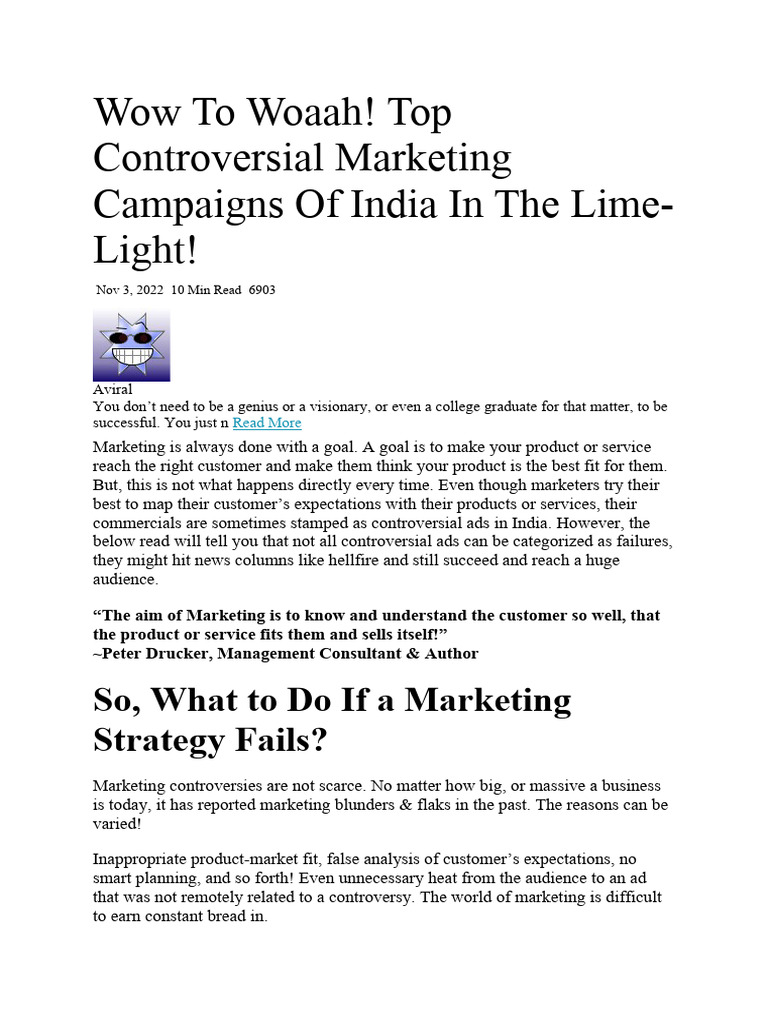 Controversial Ads in India: A Deep Dive | PDF