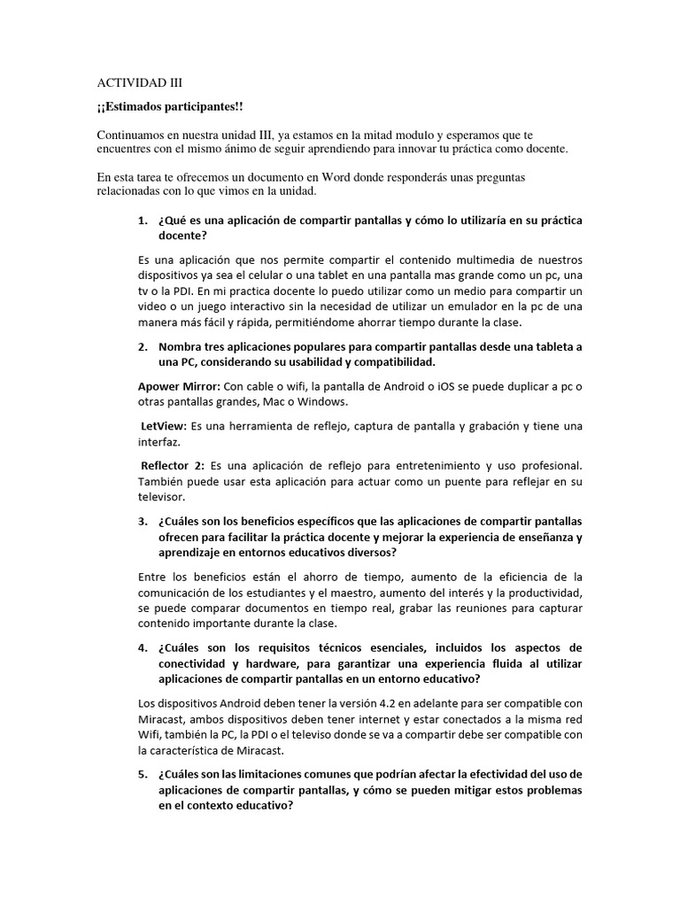 Módulo 3 actividad 1 herramientas tecnologicas | PDF | Tableta | Enseñando