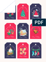 Red Blue Illustrative Christmas Gift Tag A4 Document