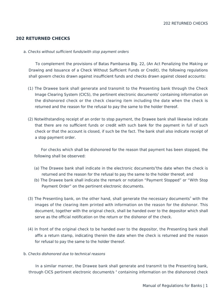 202 Returned Checks PDF Cheque Banks