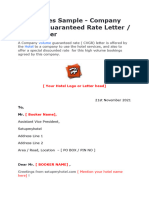 Hotel Sales Company Volume Guaranteed Rate Letter