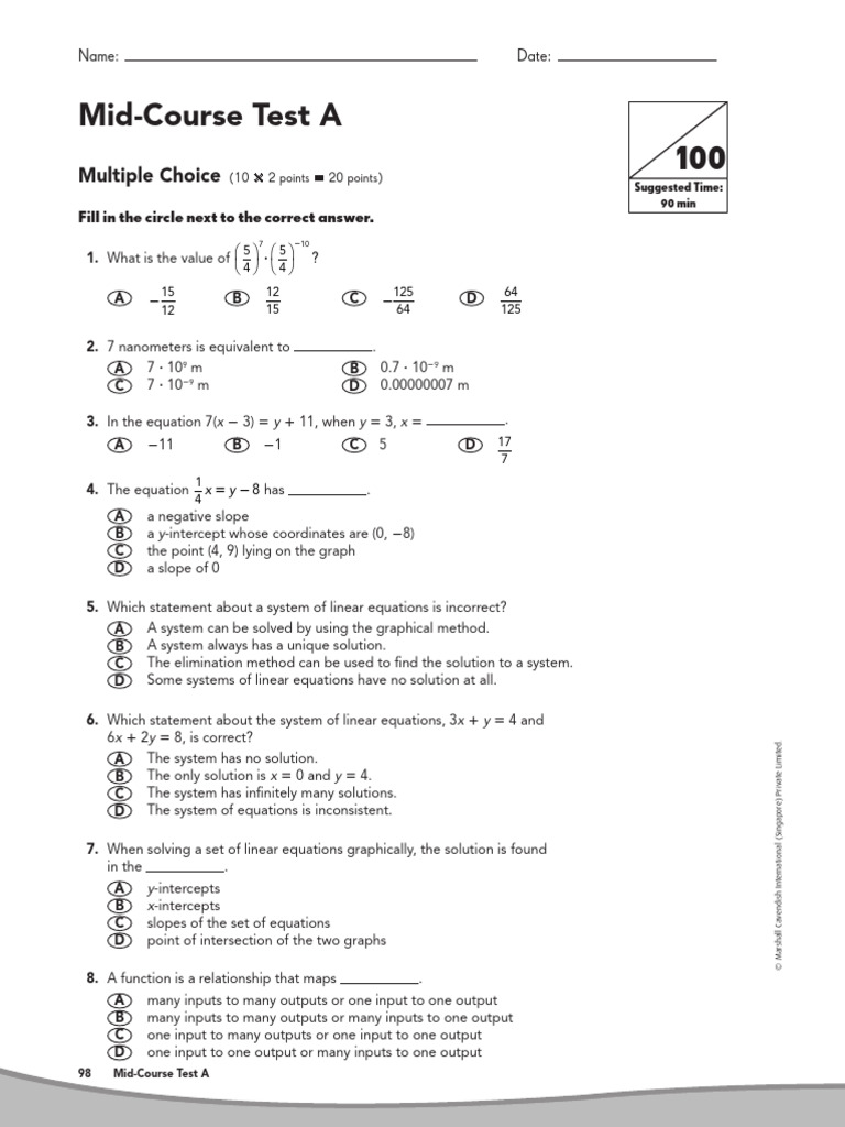 Midcourse Pdf Equations Function Mathematics