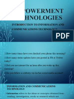 Empowerment Technologies: Introduction To Information and Communications Technology