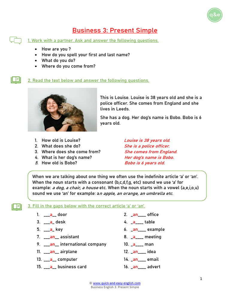 Image Result For Ll Talk In Business Present Simple Questions With Be And Do