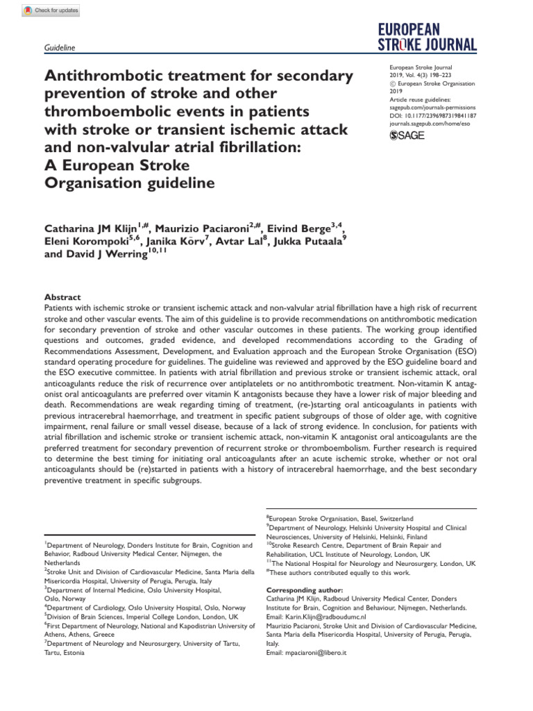 Non AFib Stroke Prevention PDF Stroke Aspirin