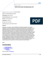 Contenidos: Sentencia de Tutela Nº 243/18 de Corte Constitucional, 26 de Junio de 2018