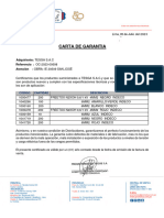 CARTA DE GARANTIA - Fetox N2XOH (I)