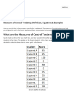 Measures of Central Tendency - Definition, Equations & Examples