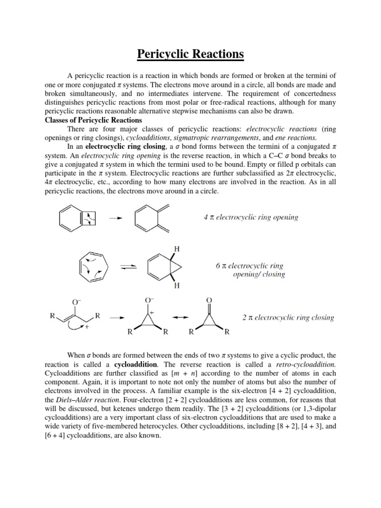 Overview of Pericyclic Reactions | PDF | Chemical Reactions | Change