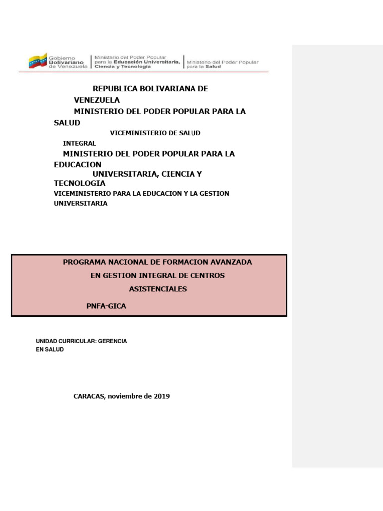 Gerencia en Salud: Formación Integral | PDF | Hospital | Planificación