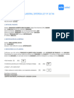 Certificado de Alta Laboral Diferida Ley #16.744