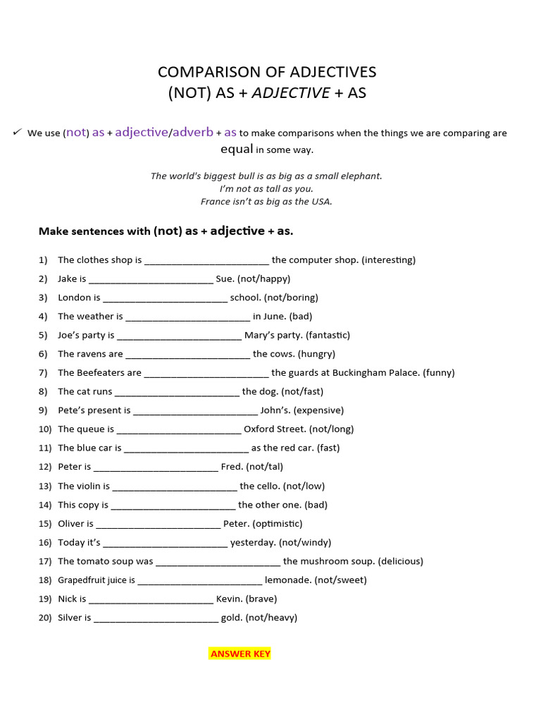 Adjective Comparisons Explained | PDF | Adjective | Linguistic Morphology