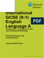 Int Gcse English Language A Exemplar Scripts Commentaries