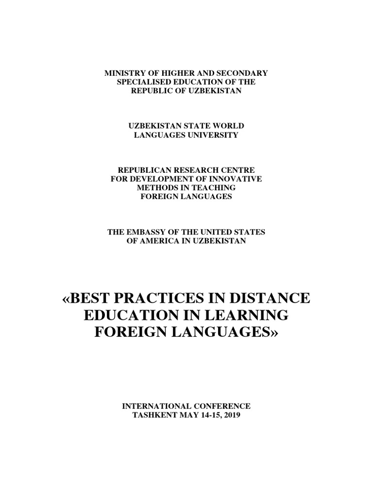 Best Practices in Distance Language Education | PDF | Learning | Teachers