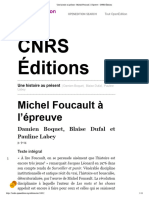 Une Histoire Au Présent - Michel Foucault À L'épreuve - CNRS Éditions