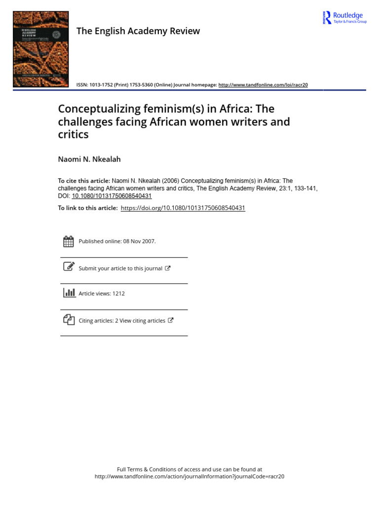 Challenges of Feminism for African Women | PDF | Feminism | Gender Studies