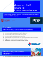 USMP - D. Aduanero - Unidad III, Semana 13 Infracciones y Sanciones Aduaneras V25 Oct 2023