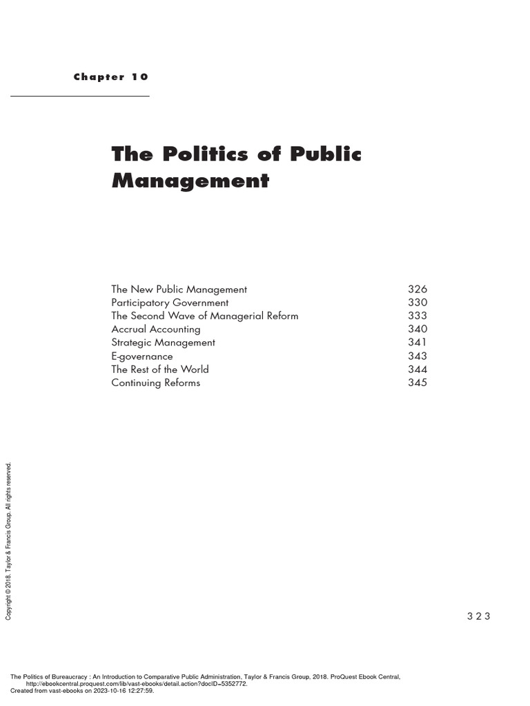The Politics of Bureaucracy An Introduction To Com... - (10 The ...