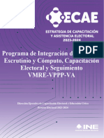 Programa Integración de Mesas de Escrutinio y Cómputo Proceso Electoral 2024