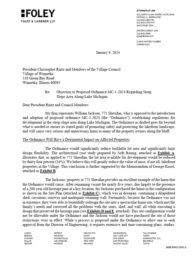 Letter to 010924 w Exhibits PDF Real Estate Appraisal