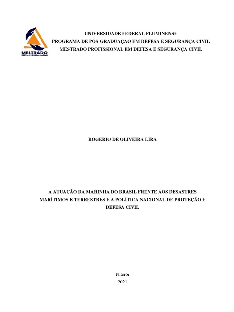A Atua o Da Marinha Do Brasil Frente Aos Desastres Mar timos E 