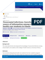 Nosocomial Infections: Knowledge and Source of Information Among Clinical Health Care Students in Ghana