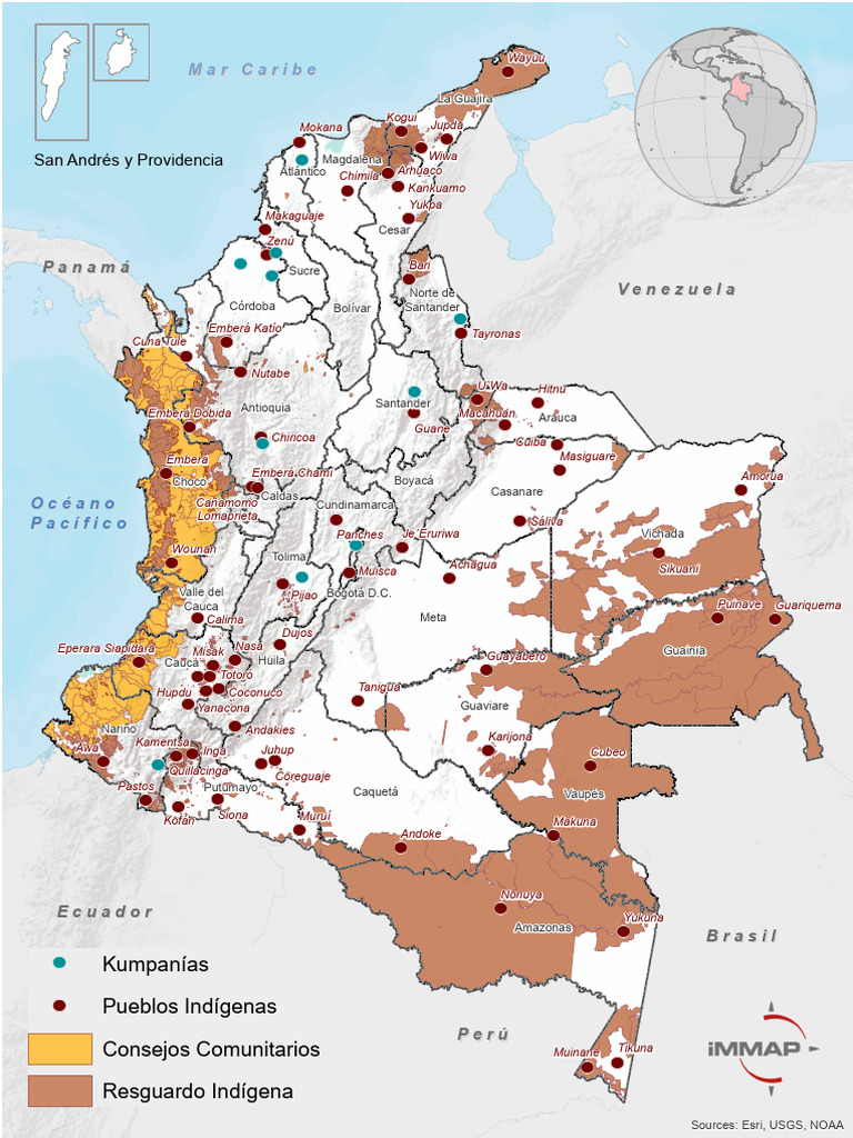 Mapa de Grupos Étnicos en Colombia | PDF | Grupos étnicos | río Amazonas
