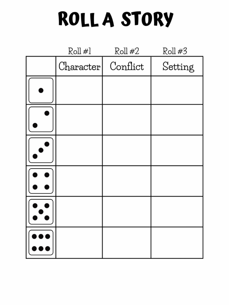 Roll the dice and write a story pdf