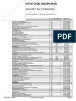 Extrato de Disciplinas: Arquitetura E Urbanismo