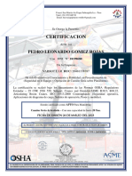 Certificado de Operador Pedro