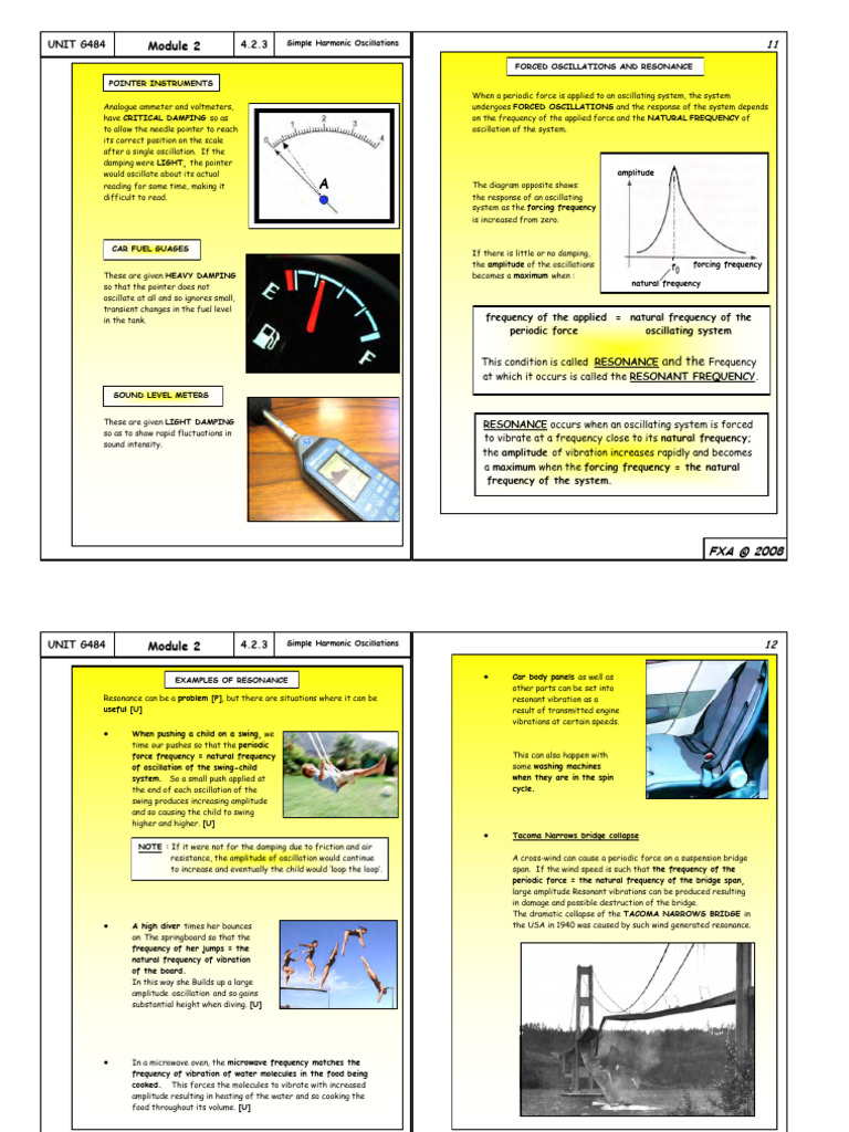 Resonance in Simple Harmonic Motion | PDF | Resonance | Oscillation
