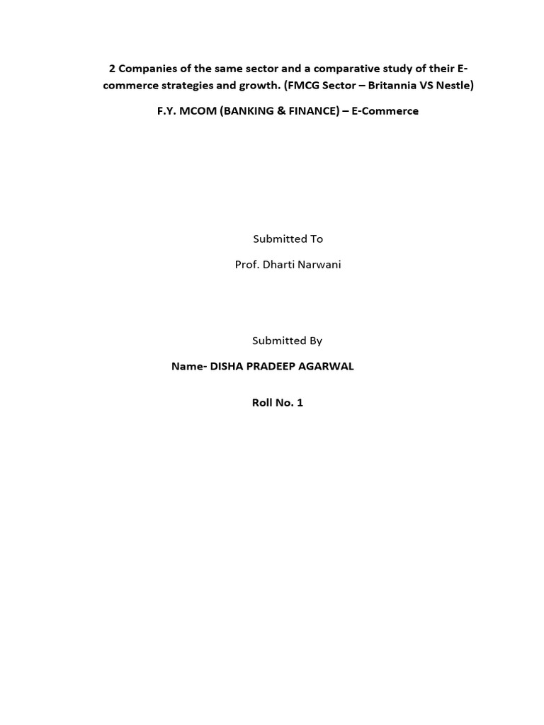 Disha Agarwal 1 E Commerce Pdf Dividend Advertising
