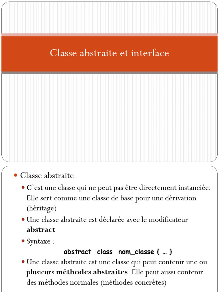 Différences entre classe abstraite et interface | PDF | Zone | Cercle