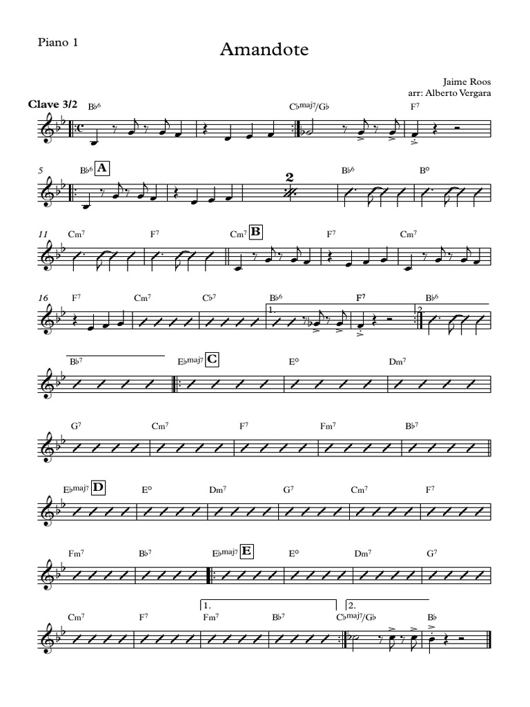 Amandote. - Piano 1 | PDF