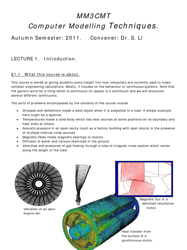 Mm3Cmt Computer Modelling: Techniques | PDF | Equations | Matrix ...
