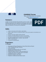 Abdullah Farzan CV