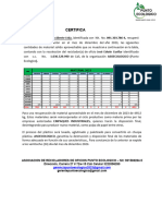 Certificado Mes de Diciembre 2023 - Punto Ecologico