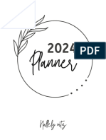 Black and White Simple Personal 2024 Year Calendar Planner