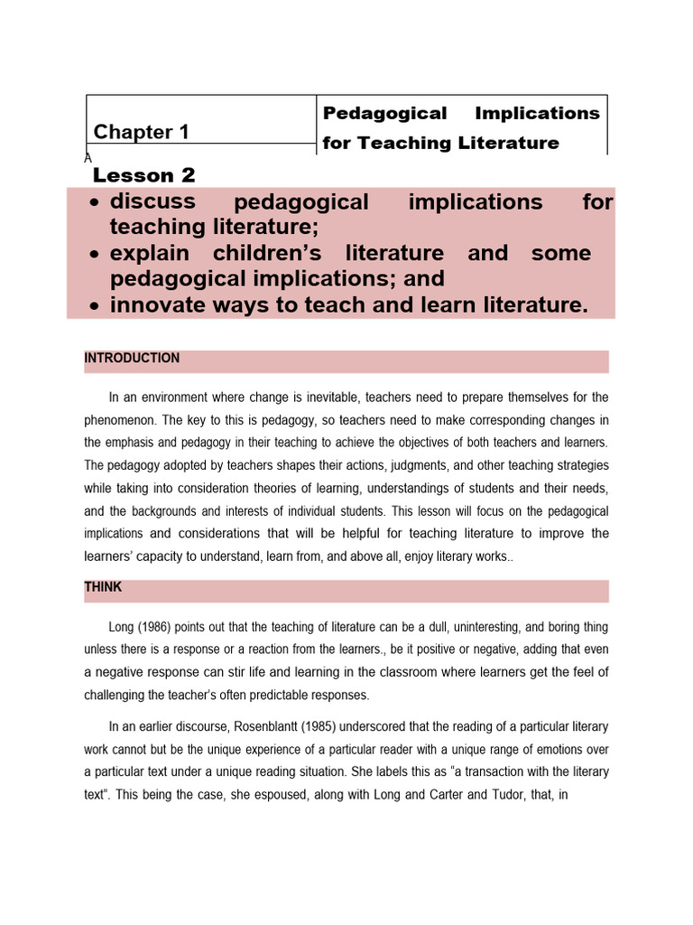 El Ed 122 Pedagogical Implications Lecture | PDF | Pedagogy | Learning