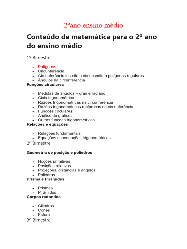 Polígonos no 2º Ano do Ensino Médio | PDF | Polígono | Área