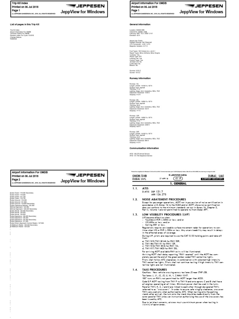 Dokumen - Tips Trip Kit Index Airport Information For Omdb Printed On ...