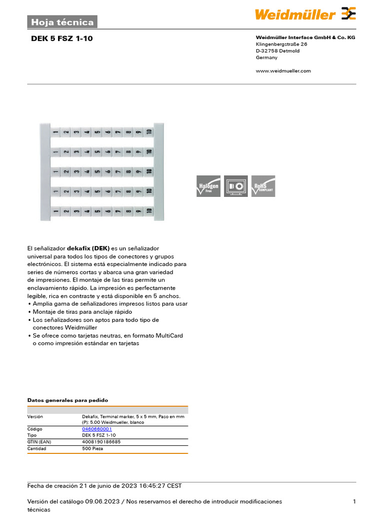 DEK 5 FSZ 1-10 Es | PDF