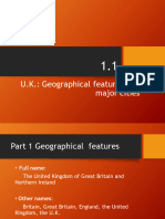 1.1 UK Geographical Features and Major Cities