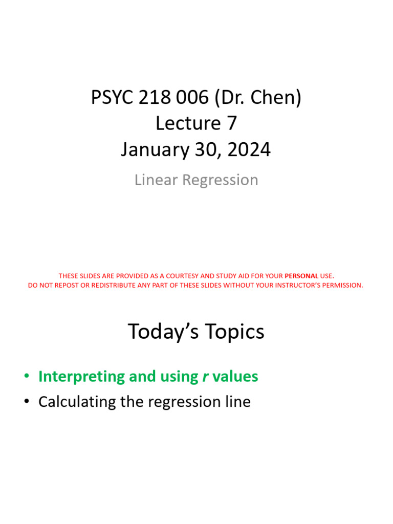 07 Linear Regression Jan30 | PDF | Regression Analysis | Spearman's ...