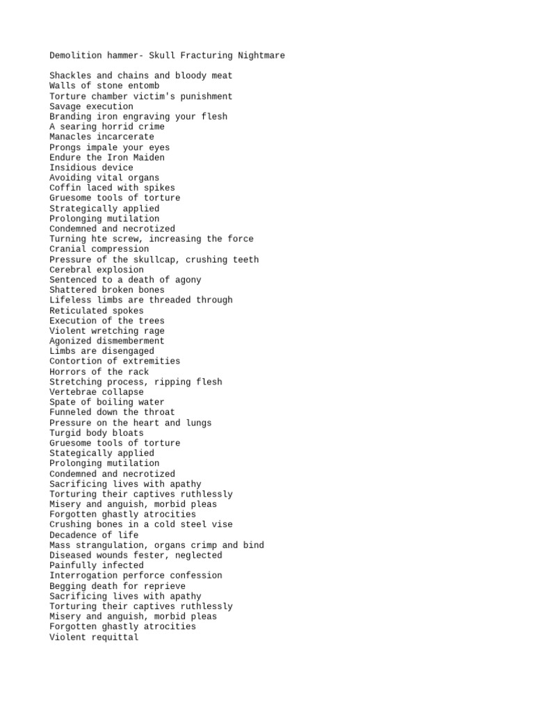 Demolition Hammer Skull Fracturing PDF